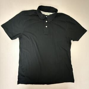 Volcom True To This Black Polo Shirt Mens Large Short Sleeve Cotton Blend